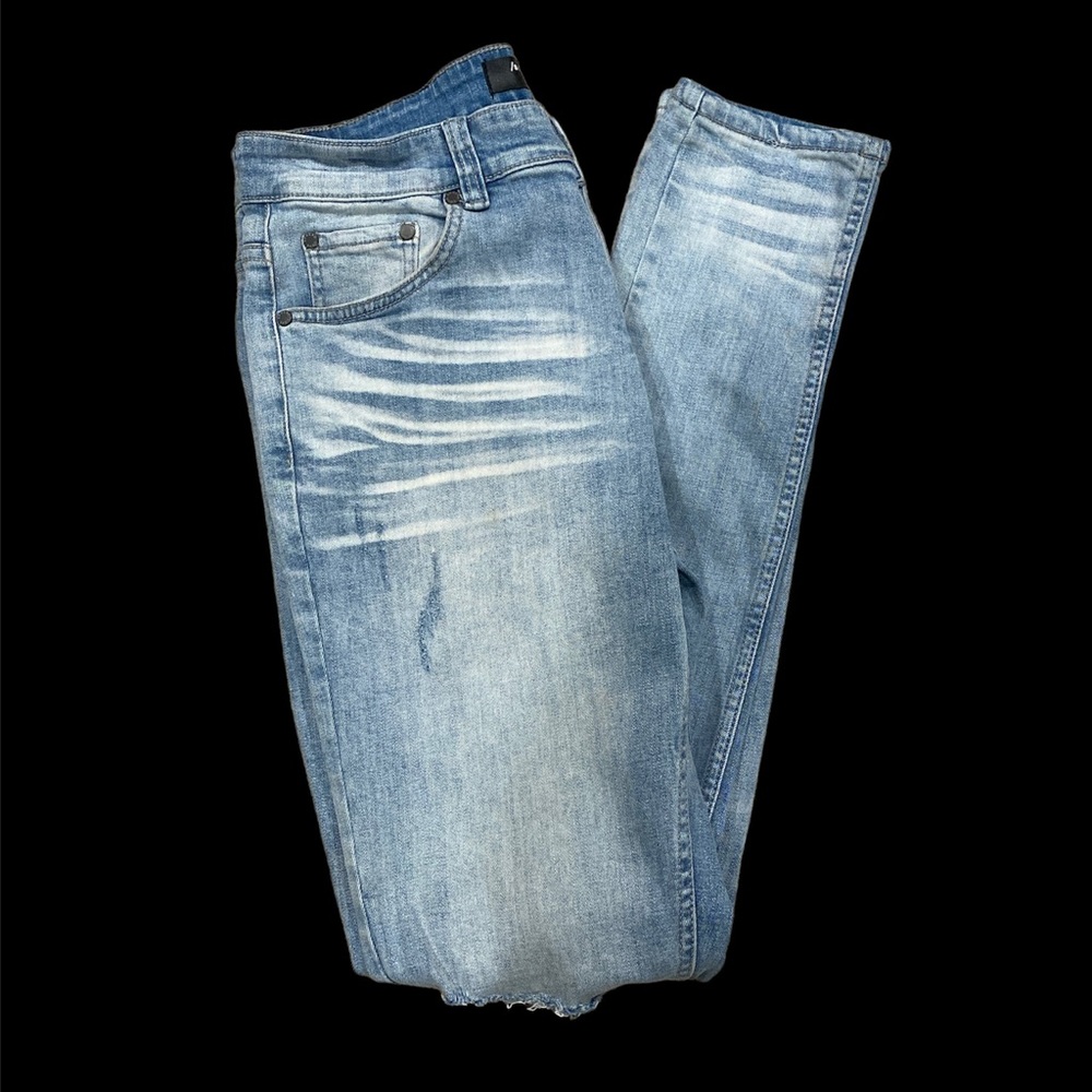 SERENEDE Wash Distressed Knee Denim